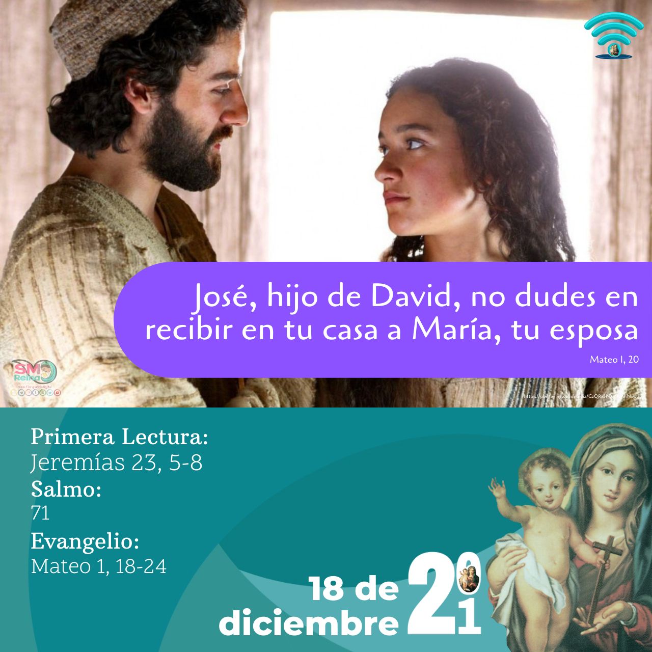 José, hijo de David, no dudes en recibir en tu casa a María, tu esposa