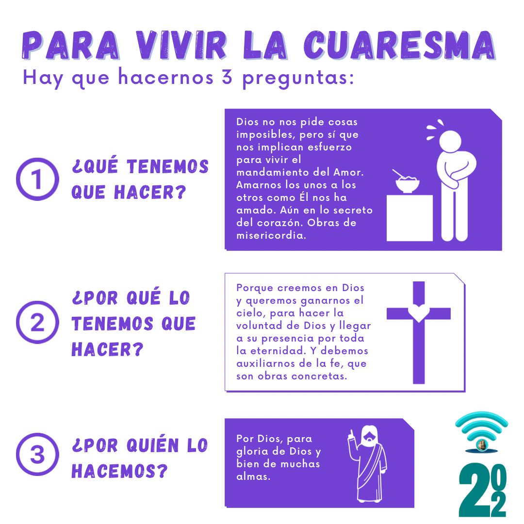 Para vivir la cuaresma hay que hacernos 3 preguntas